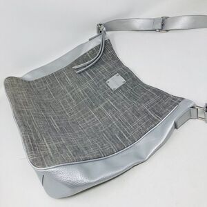Calvin Klein Gray Canvas Travel Tote Bag‎ Snap Close 16”x12”